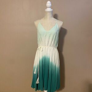 She + Sky Teal Ombre Mini Dress